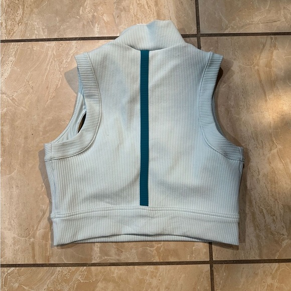 Cardi B × Reebok Ribbed Women's Crop Top with Cutout Blue M - Picture 3 of 5